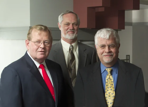 George Neumann, Forrest Nelson, and Robert Forsythe, founders of the Iowa Electronic Markets, photographed in 2004 at the University of Iowa