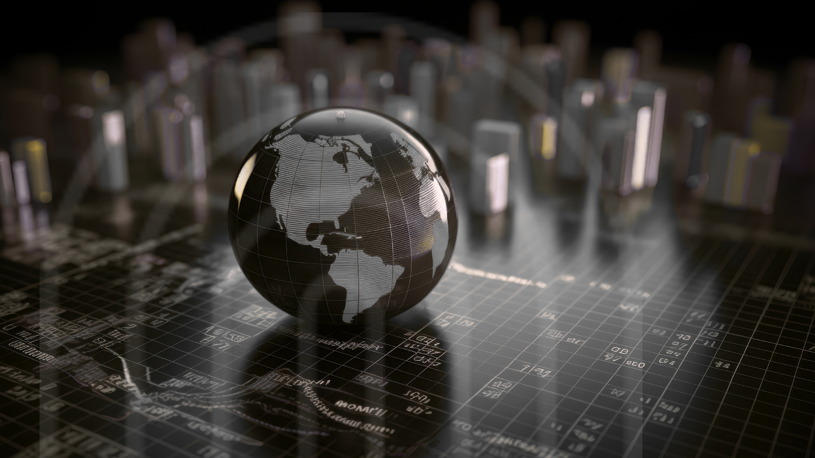 Digital globe representing global financial markets and macroeconomic data infrastructure